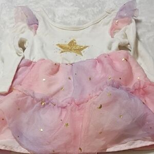 Cat & Jack White and Pink Dress with Gold Accent